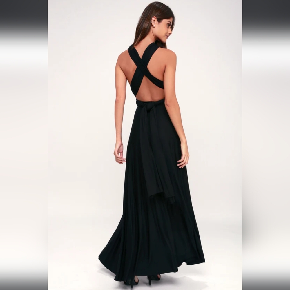 Lulus Tricks of the Trade Black Maxi Dress - size S - Picture 2 of 6